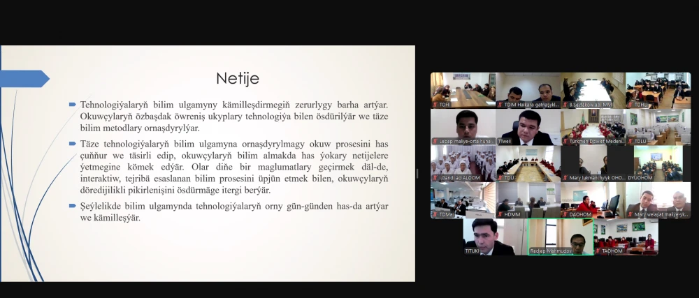 ONLAÝN MASLAHAT GEÇIRILDI